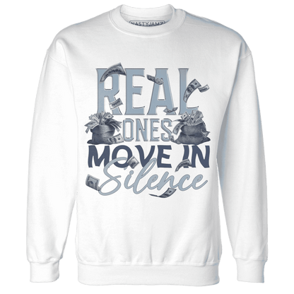 Mid Diffused Blue Grey 1s Sweatshirt Match Move In Silence Money - NastyJamz
