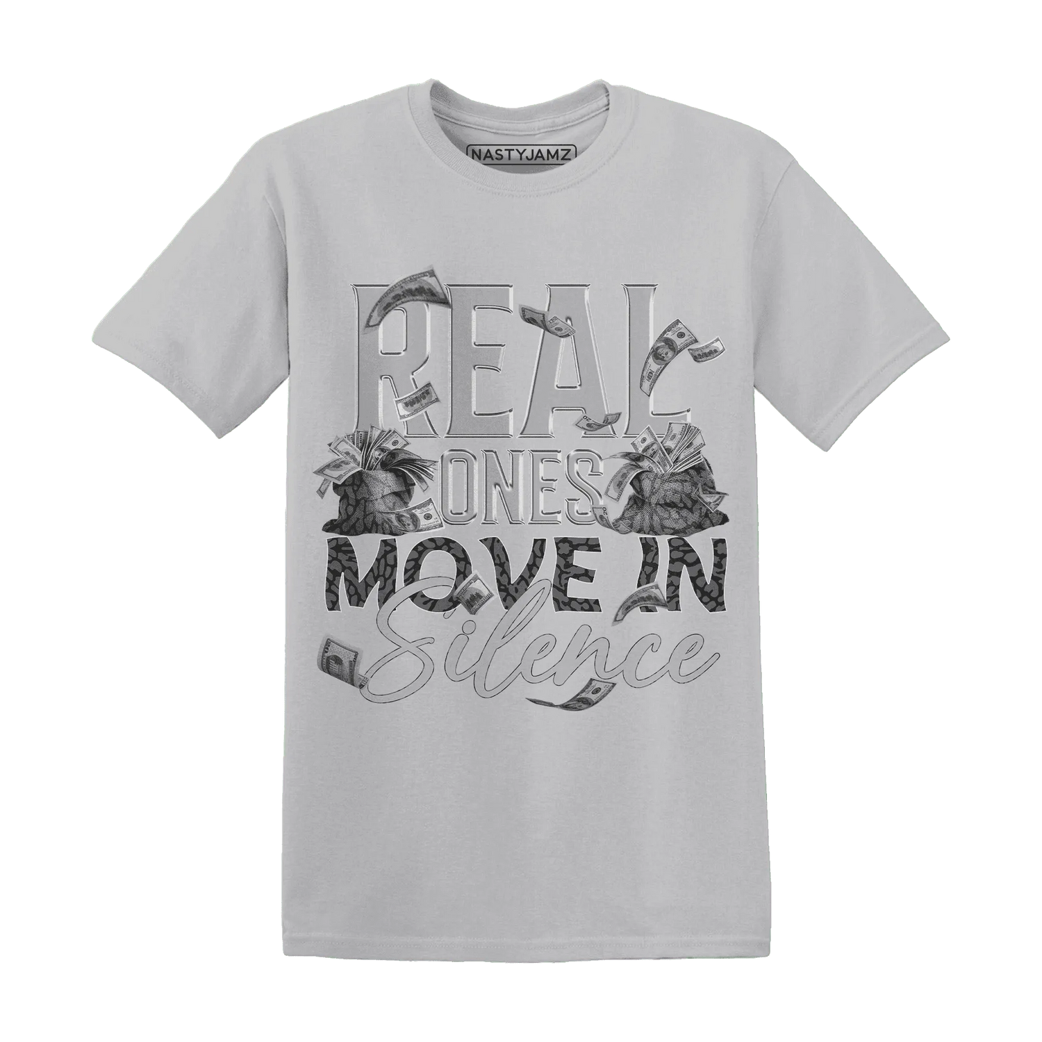 Cement-Grey-3s-T-Shirt-Match-Move-In-Silence-Money