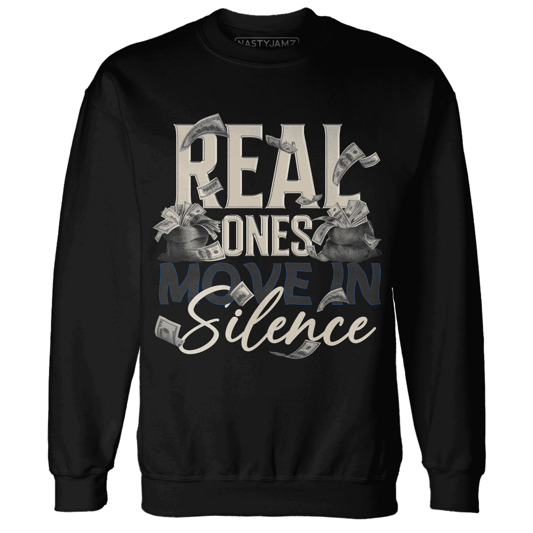 Quaiii 54 3s Sweatshirt Match Move In Silence Money - NastyJamz