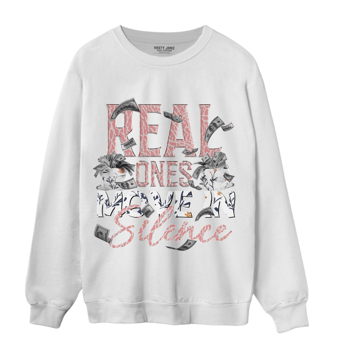 Red Stardust 3s Sweatshirt Match Move In Silence Money - NastyJamz