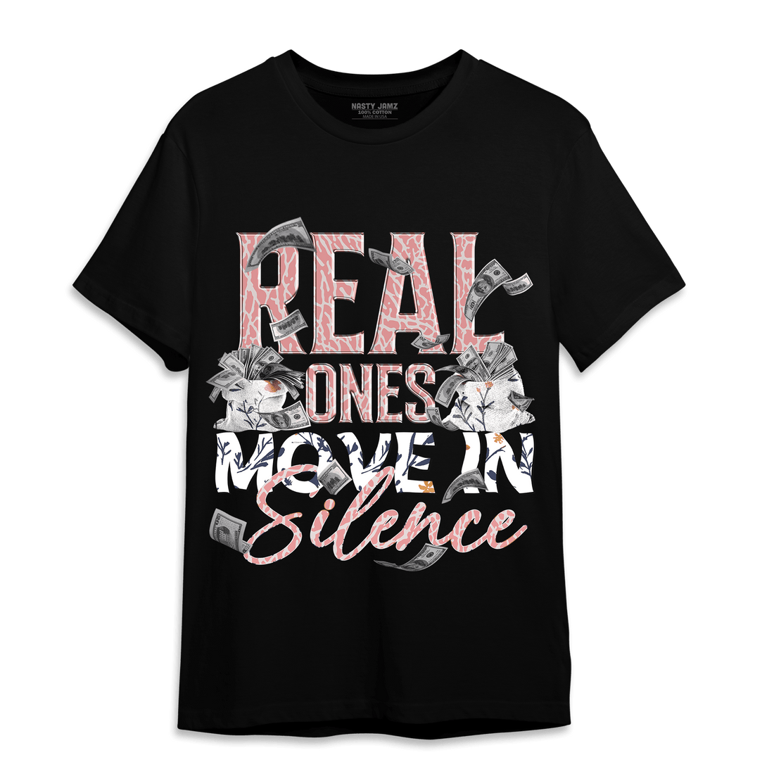Red Stardust 3s T Shirt Match Move In Silence Money - NastyJamz