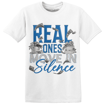 Industrial Blue 4s T Shirt Match Move In Silence Money - NastyJamz