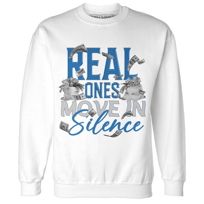 Industrial Blue 4s Sweatshirt Match Move In Silence Money - NastyJamz
