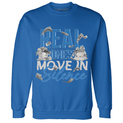 Industrial Blue 4s Sweatshirt Match Move In Silence Money - NastyJamz