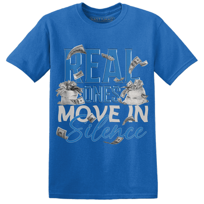 Industrial Blue 4s T Shirt Match Move In Silence Money - NastyJamz
