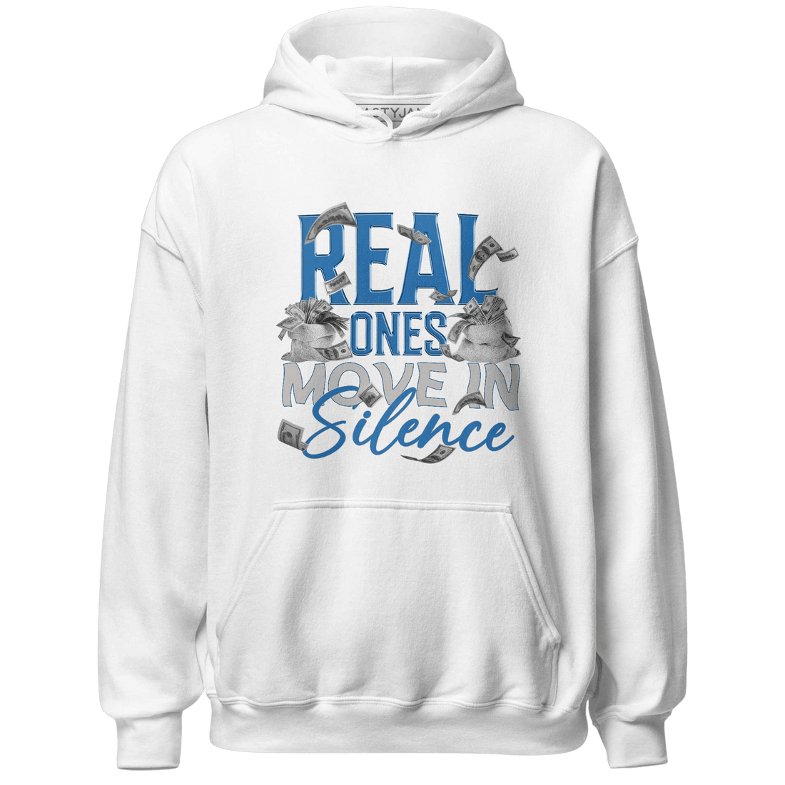 Industrial Blue 4s Hoodie Match Move In Silence Money - NastyJamz