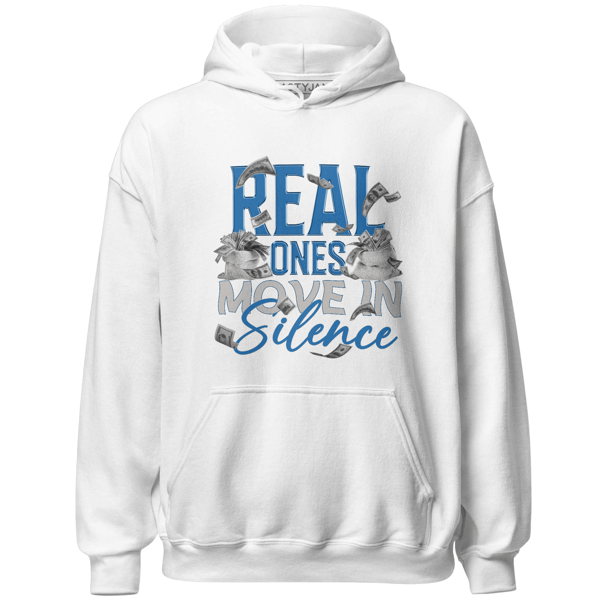 Industrial Blue 4s Hoodie Match Move In Silence Money - NastyJamz