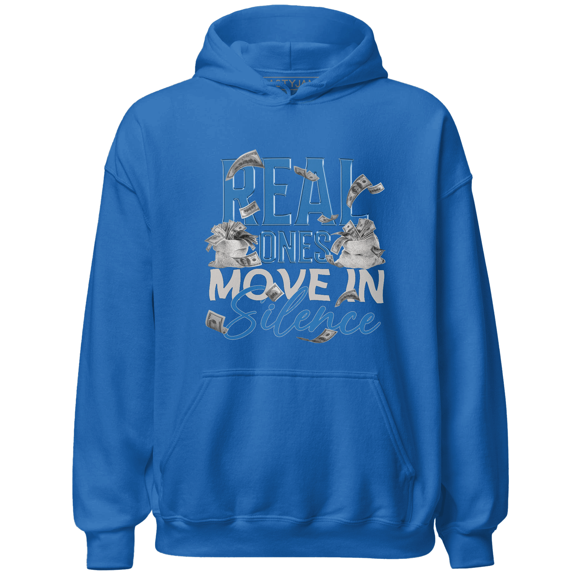 Industrial Blue 4s Hoodie Match Move In Silence Money - NastyJamz