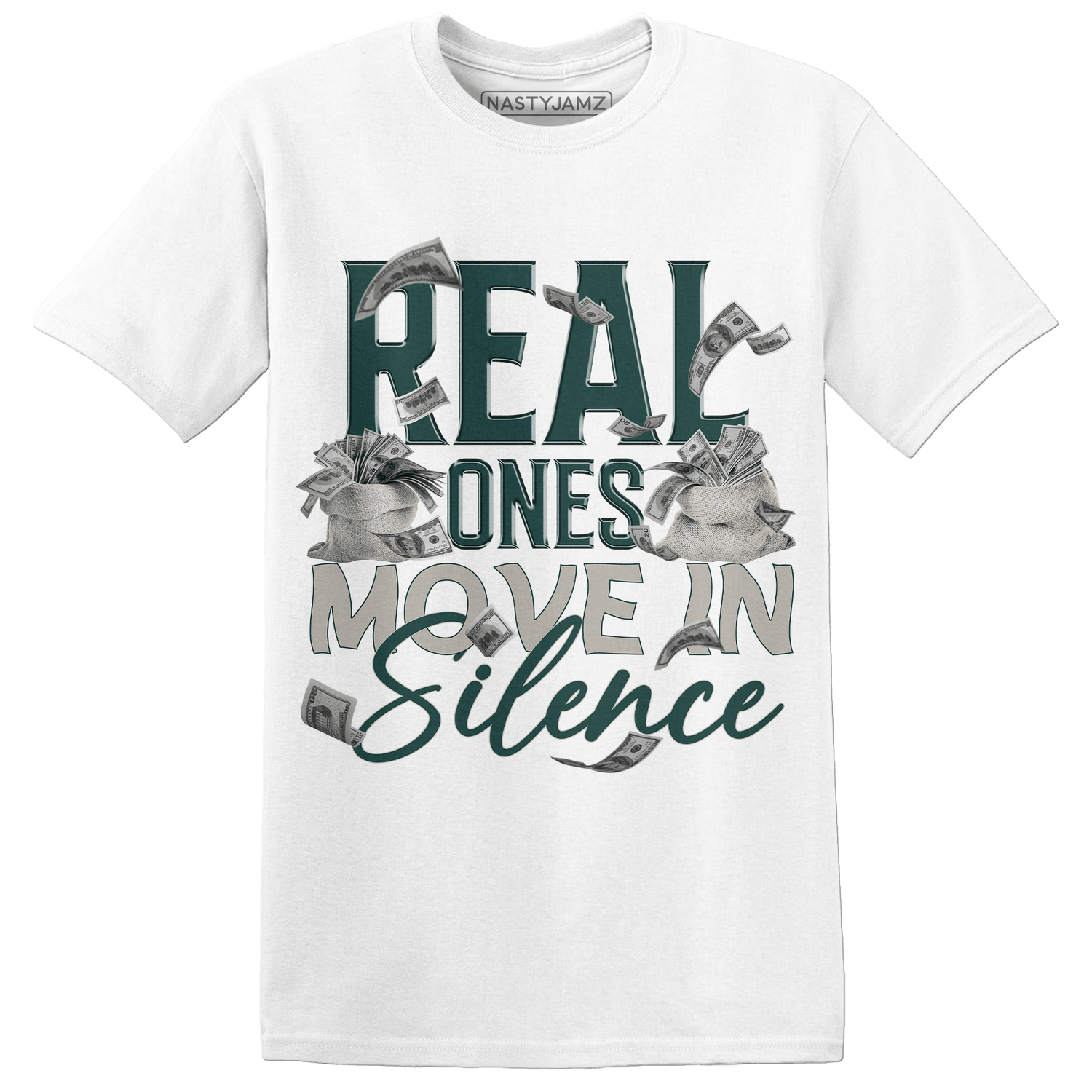 Oxidized Green 4s T Shirt Match Move In Silence Money - NastyJamz