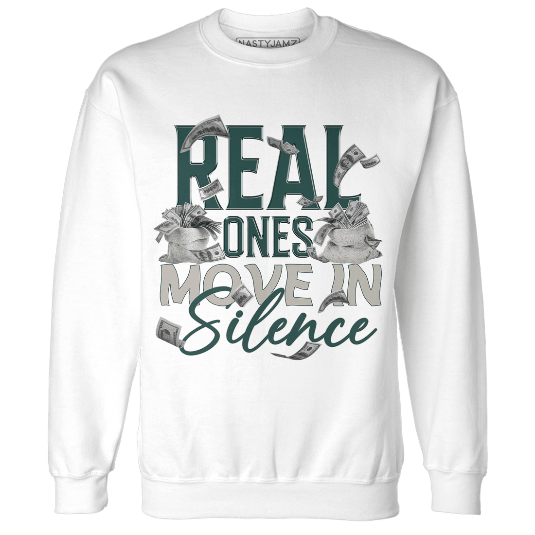 Oxidized Green 4s Sweatshirt Match Move In Silence Money - NastyJamz