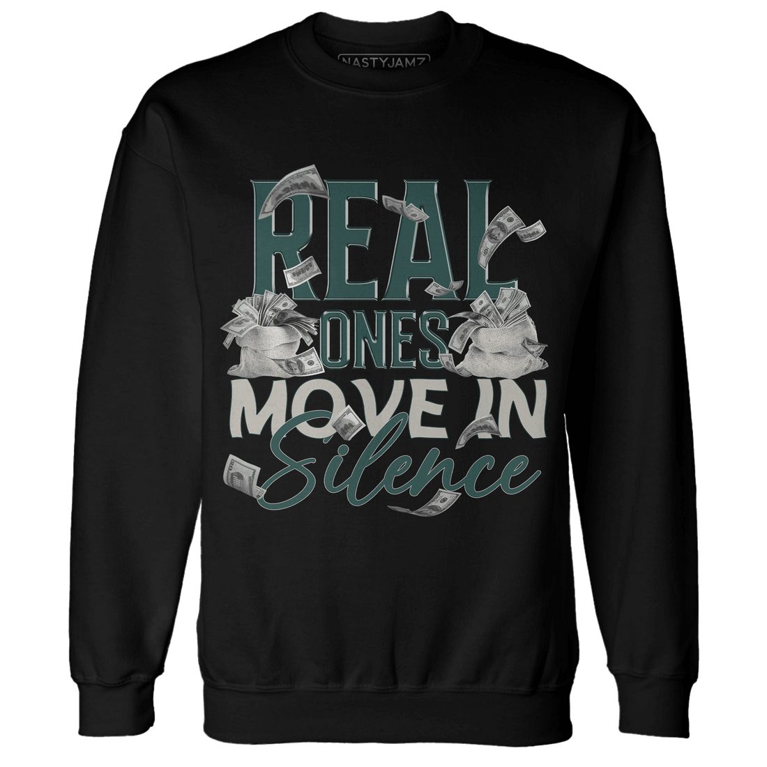 Oxidized Green 4s Sweatshirt Match Move In Silence Money - NastyJamz
