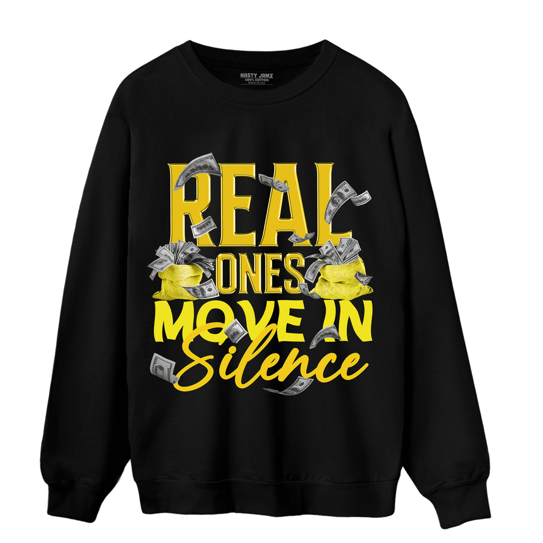 Vivid Sulfur 4s Sweatshirt Match Move In Silence Money - NastyJamz