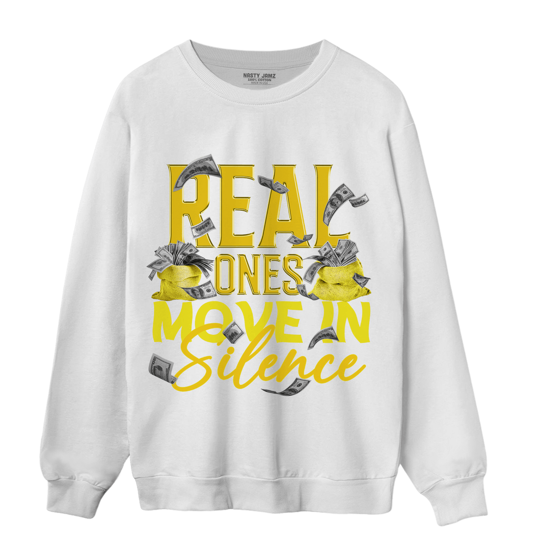 Vivid Sulfur 4s Sweatshirt Match Move In Silence Money - NastyJamz