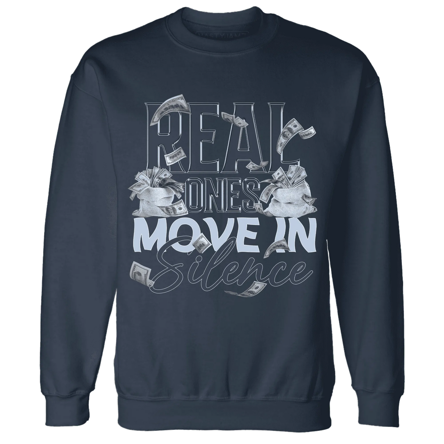 White-Navy-6s-Sweatshirt-Match-Move-In-Silence-Money