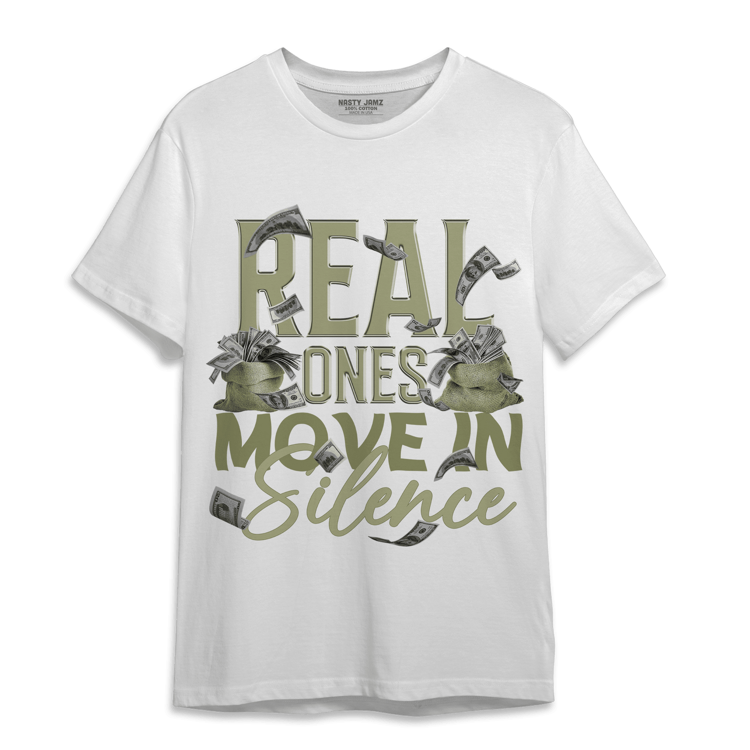 Yeezy Slide Resin T Shirt Match Move In Silence Money - NastyJamz