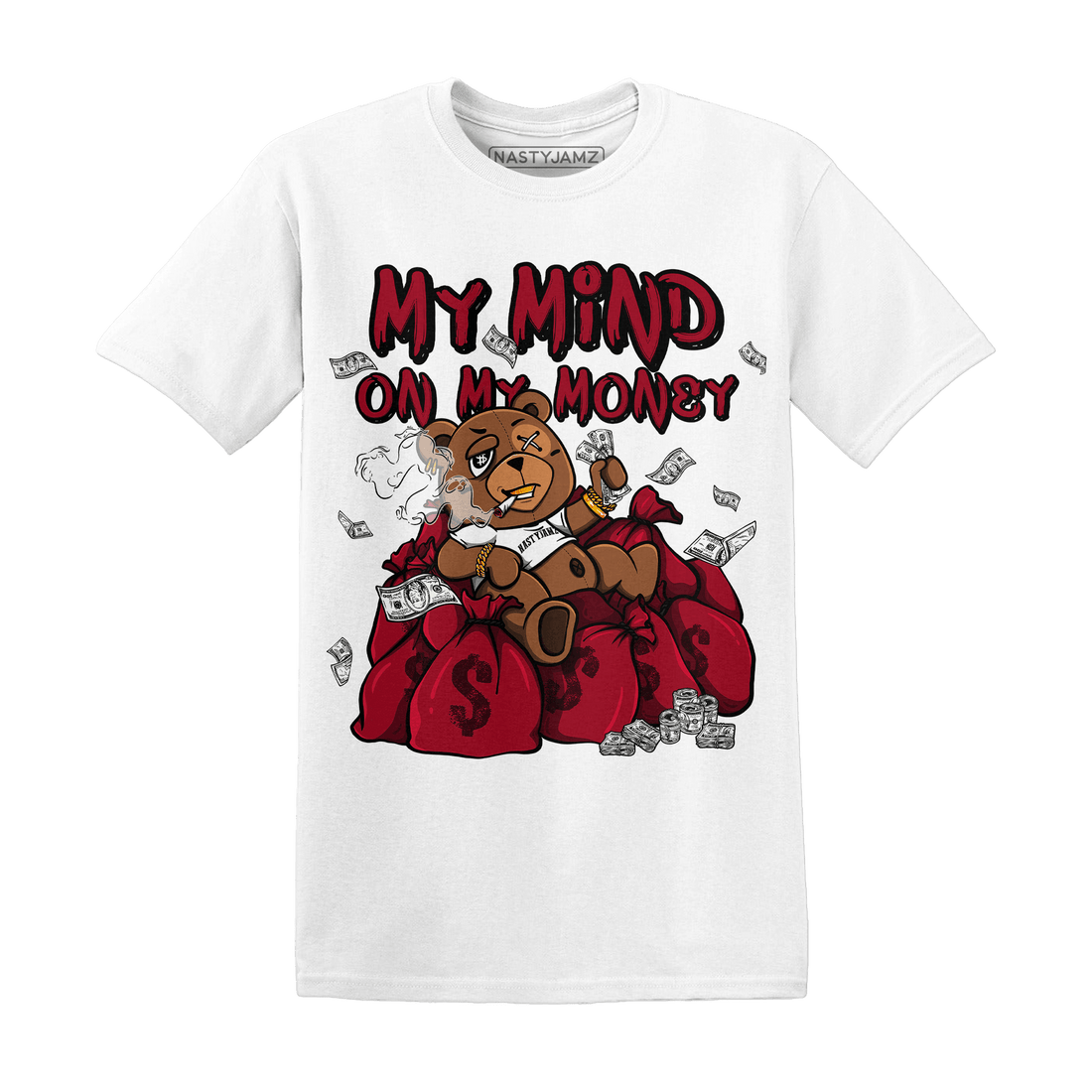 Retro Red Taxi 12s T Shirt Match My Mind On My Money BER - NastyJamz