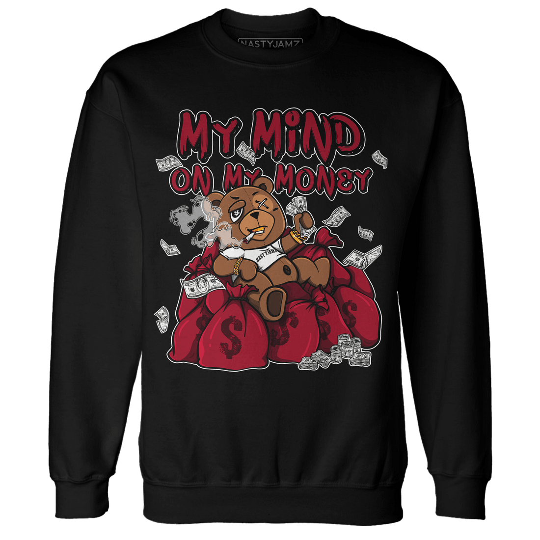 Retro Red Taxi 12s Sweatshirt Match My Mind On My Money BER - NastyJamz