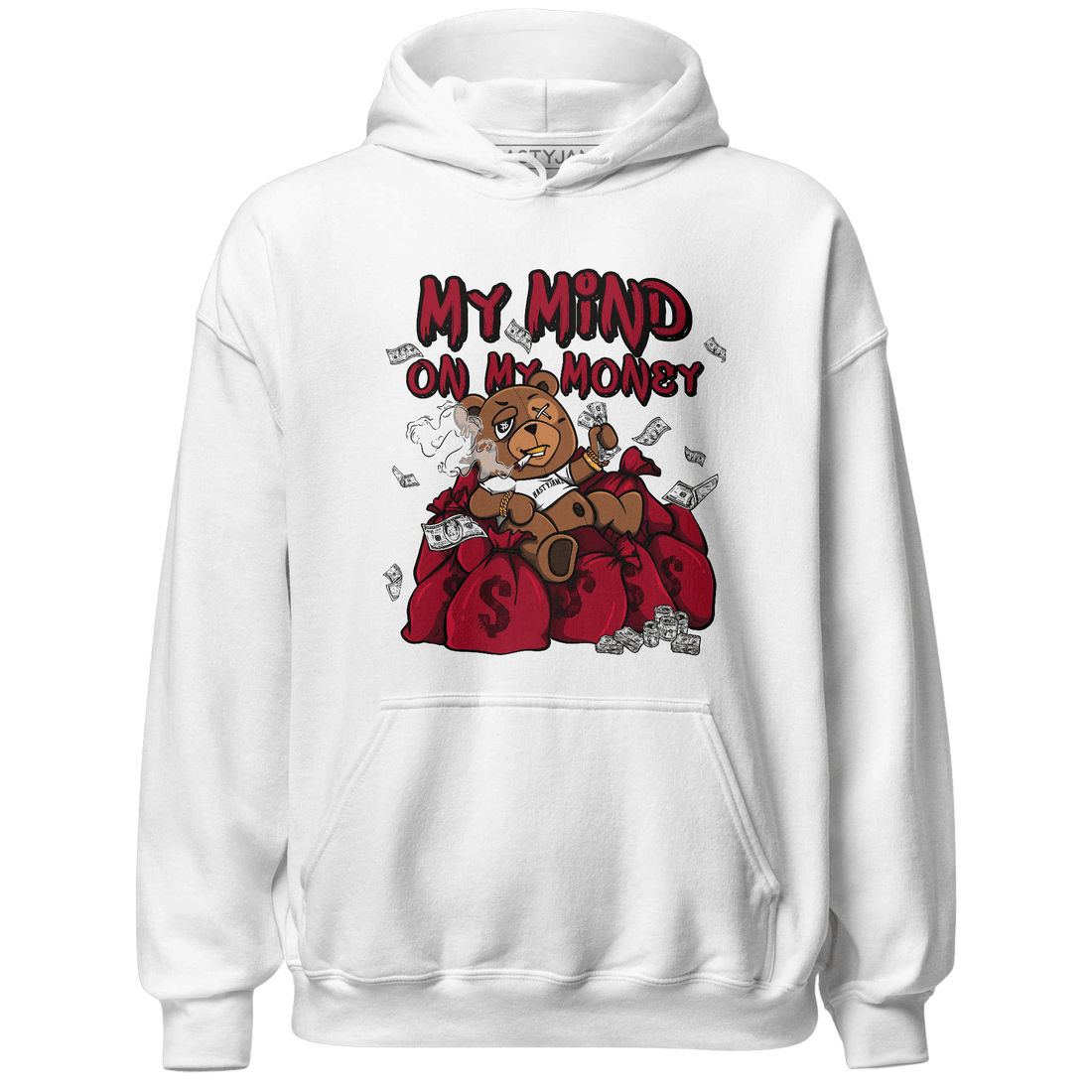 Retro Red Taxi 12s Hoodie Match My Mind On My Money BER - NastyJamz