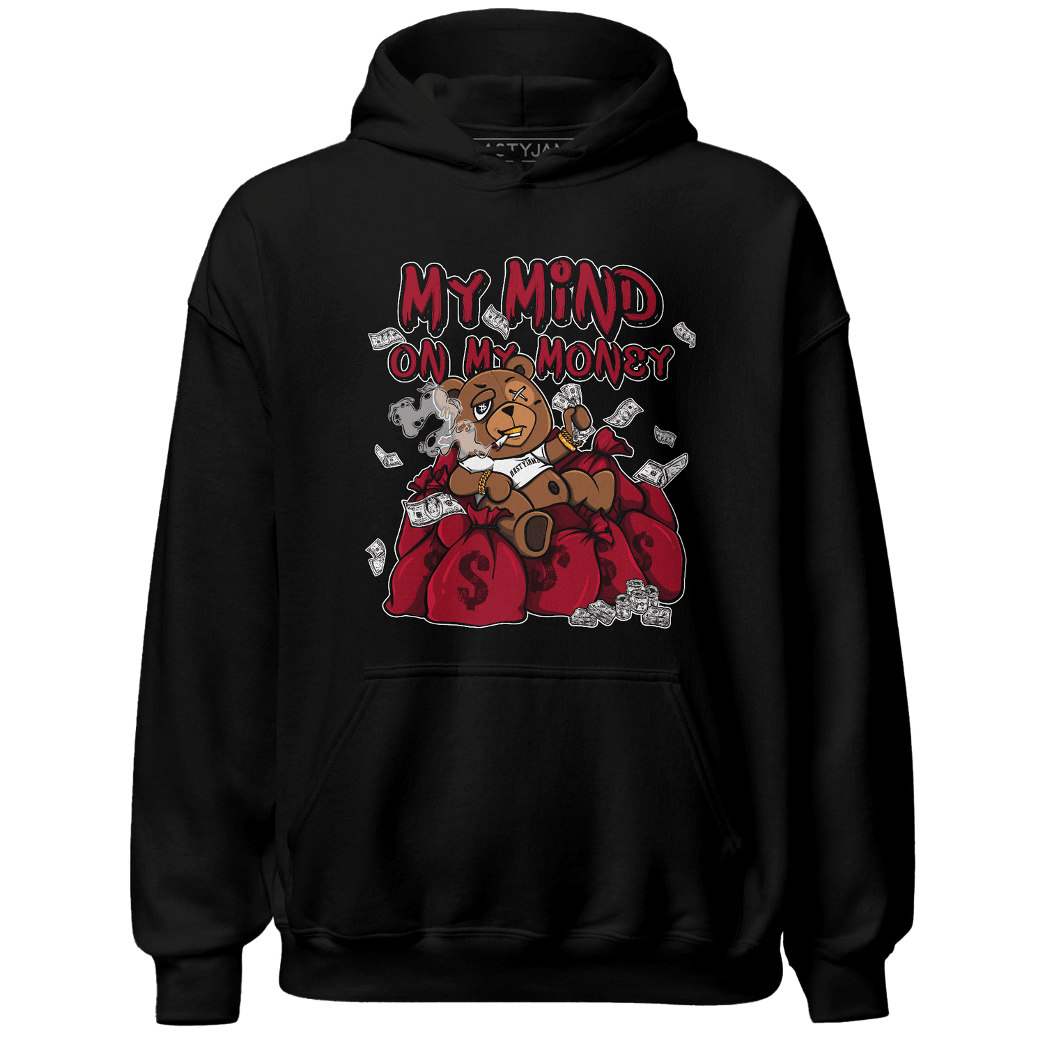 Retro Red Taxi 12s Hoodie Match My Mind On My Money BER - NastyJamz