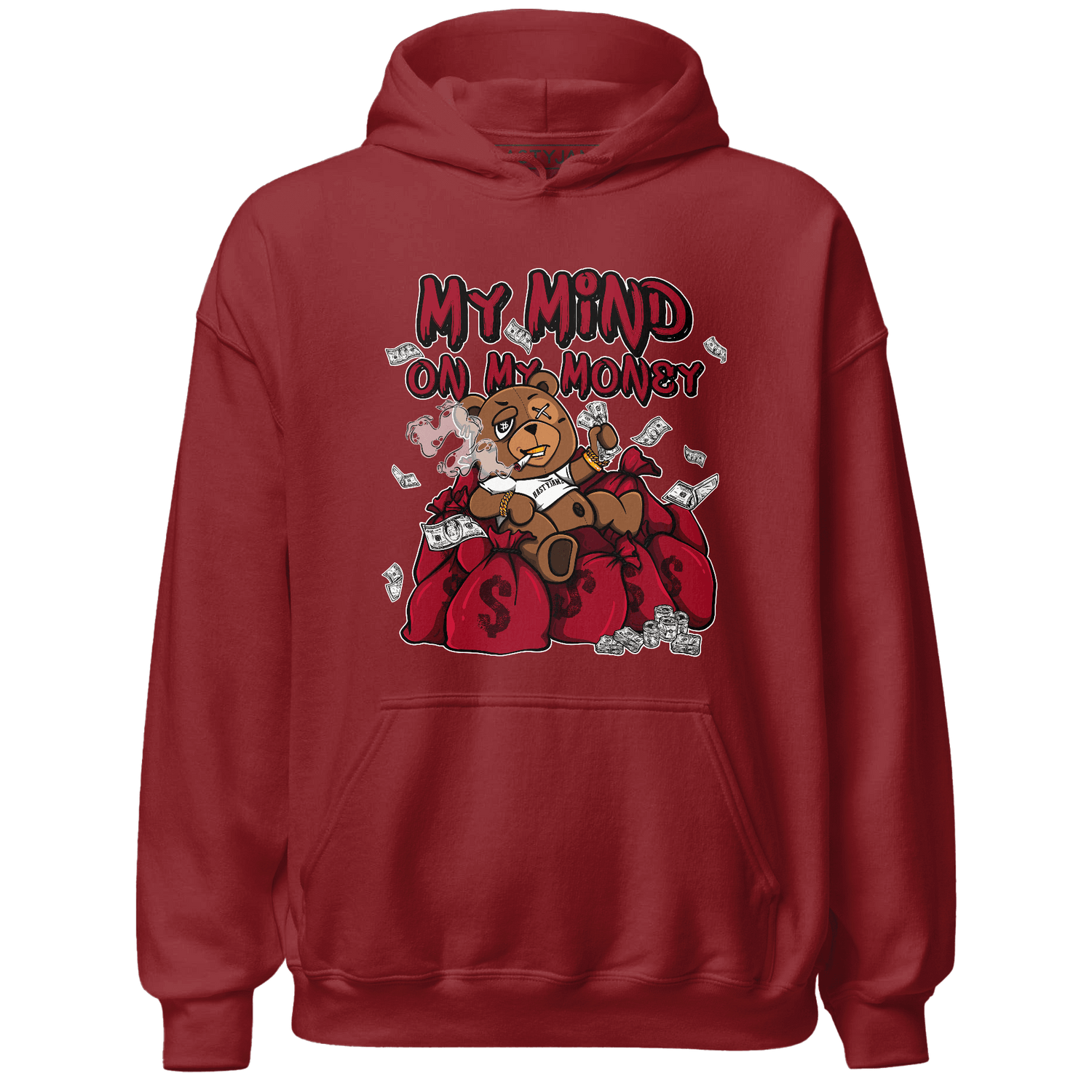 Retro Red Taxi 12s Hoodie Match My Mind On My Money BER - NastyJamz