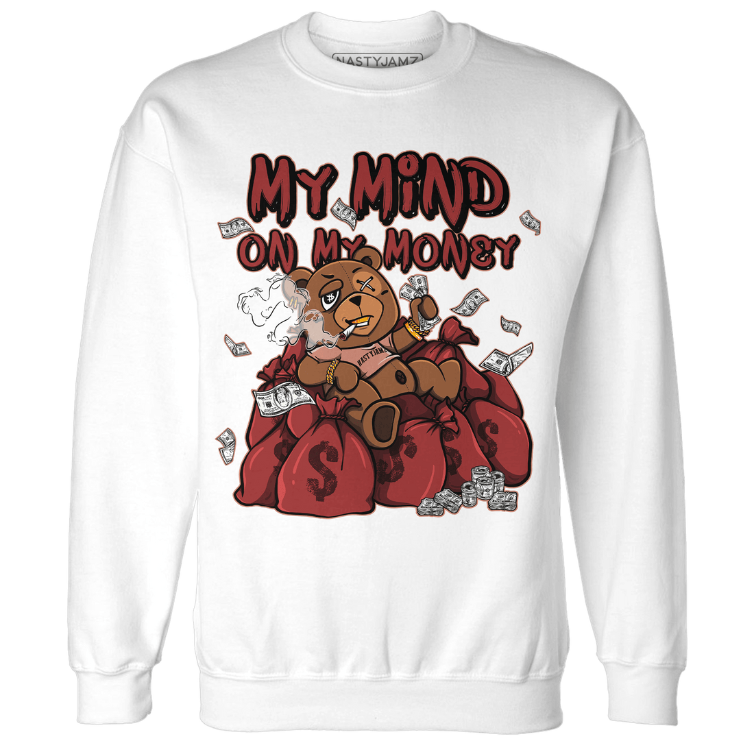 Dune Red 13s Sweatshirt Match My Mind On My Money BER - NastyJamz