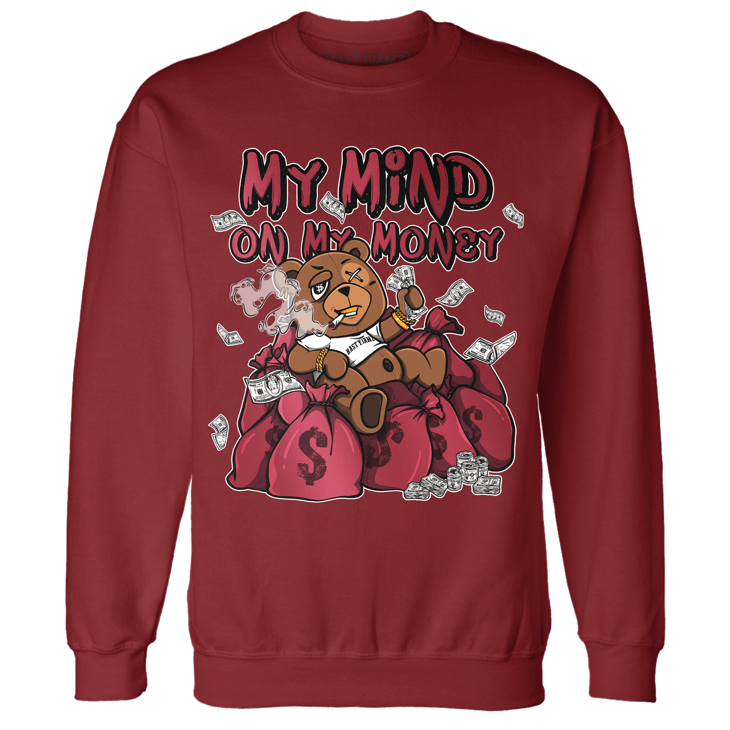 High 85 Metallic Burgundy 1s Sweatshirt Match My Mind On My Money BER - NastyJamz