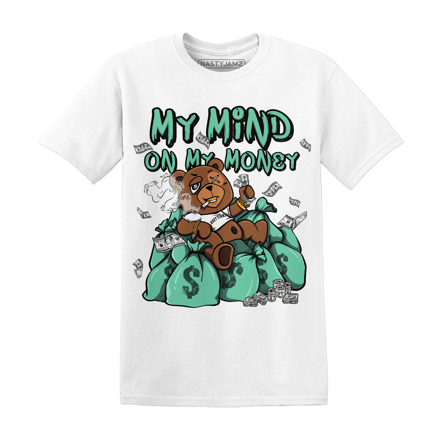 High OG Green Glow 1s T Shirt Match My Mind On My Money BER - NastyJamz