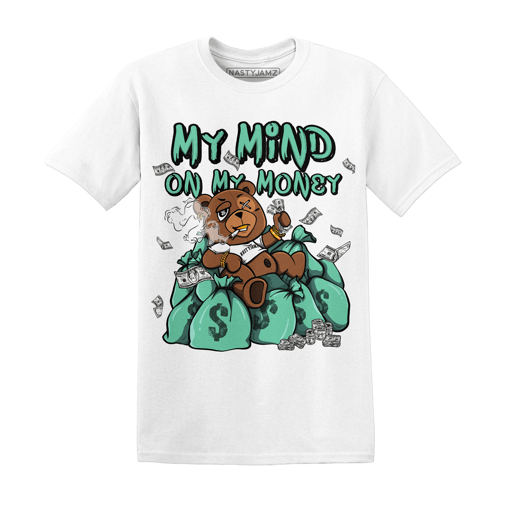 High OG Green Glow 1s T Shirt Match My Mind On My Money BER - NastyJamz