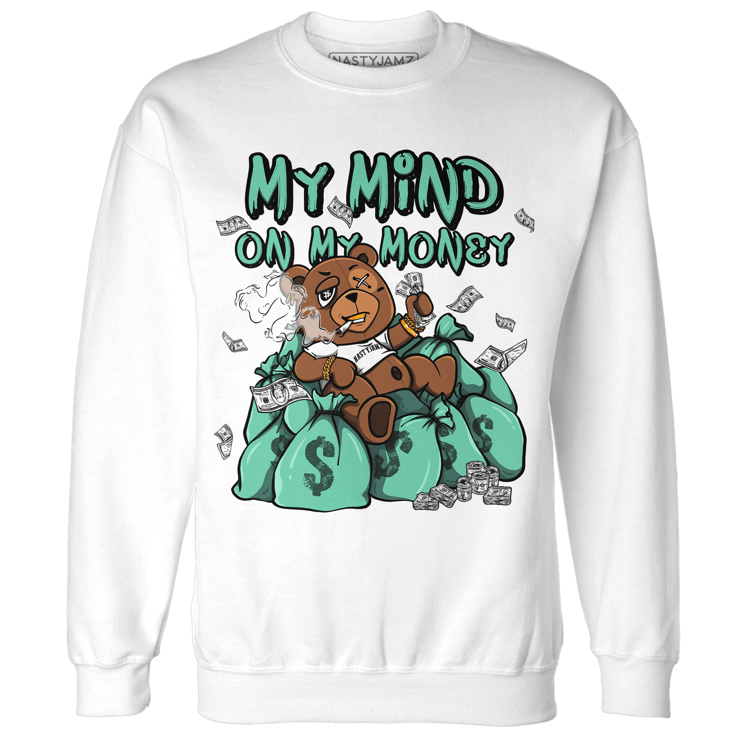 High OG Green Glow 1s Sweatshirt Match My Mind On My Money BER - NastyJamz