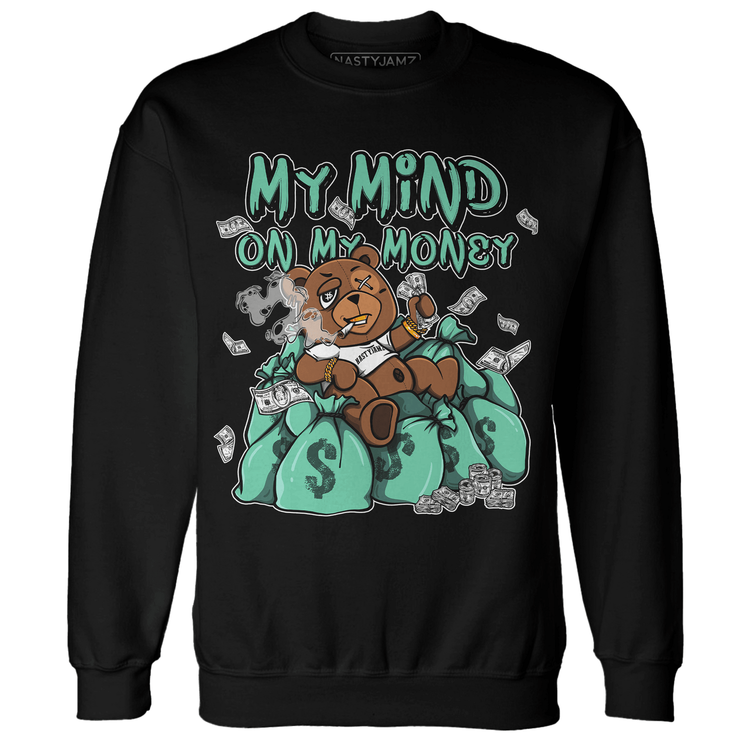 High OG Green Glow 1s Sweatshirt Match My Mind On My Money BER - NastyJamz