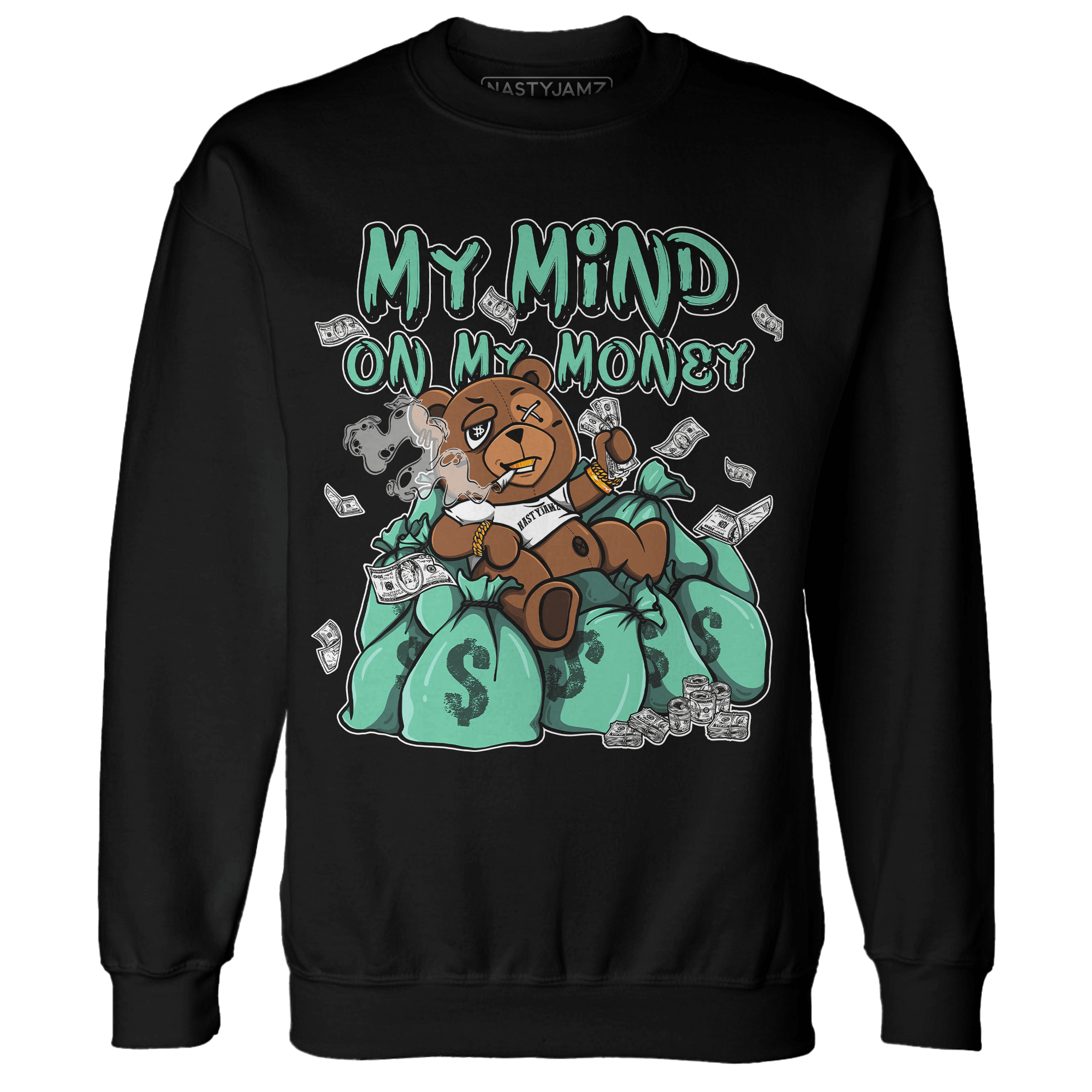 High OG Green Glow 1s Sweatshirt Match My Mind On My Money BER - NastyJamz