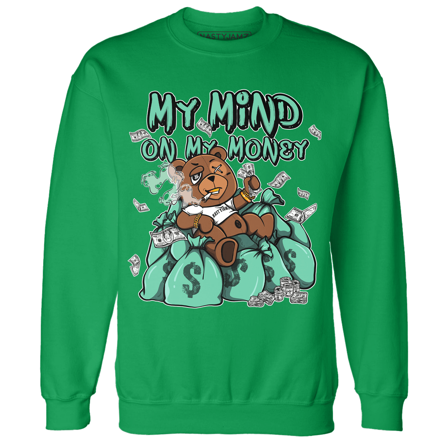 High OG Green Glow 1s Sweatshirt Match My Mind On My Money BER - NastyJamz