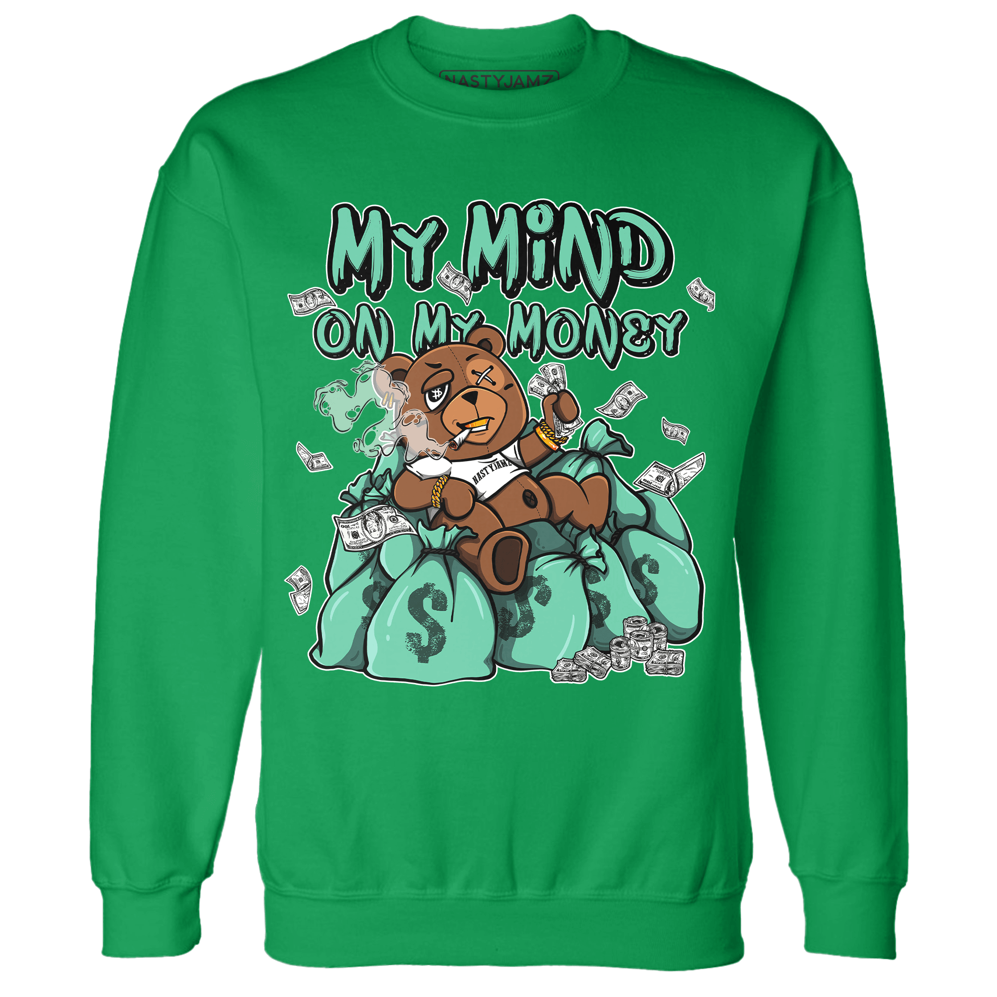 High OG Green Glow 1s Sweatshirt Match My Mind On My Money BER - NastyJamz