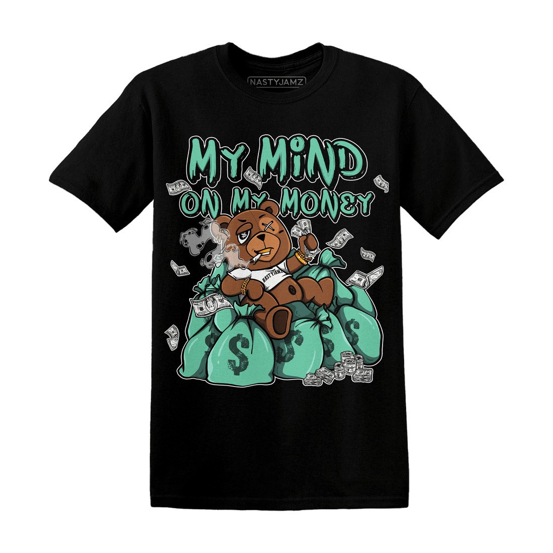 High OG Green Glow 1s T Shirt Match My Mind On My Money BER - NastyJamz