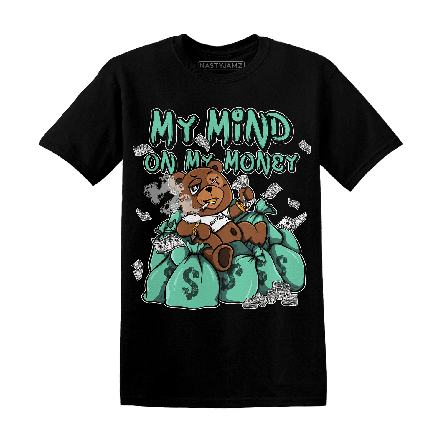 High OG Green Glow 1s T Shirt Match My Mind On My Money BER - NastyJamz