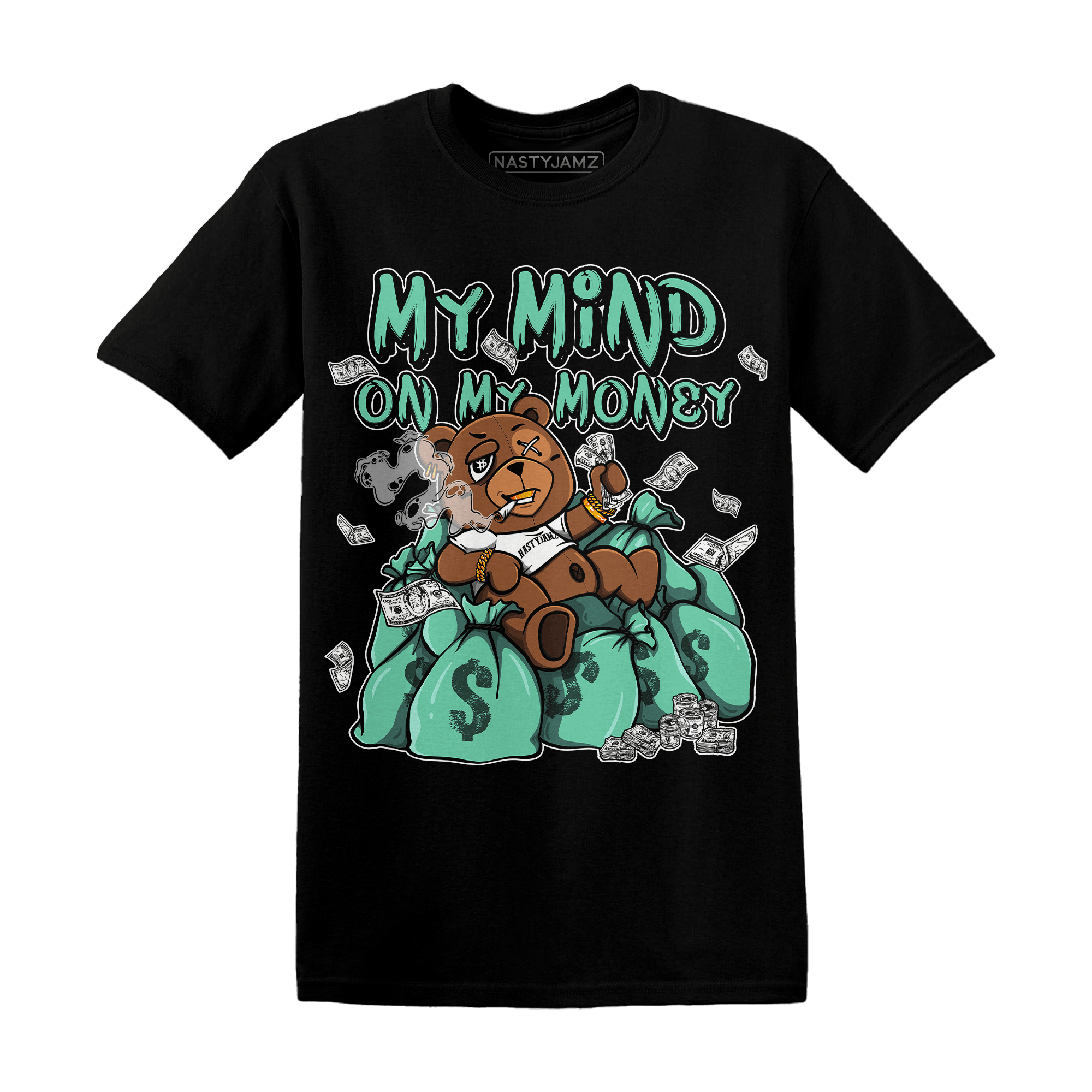 High OG Green Glow 1s T Shirt Match My Mind On My Money BER - NastyJamz