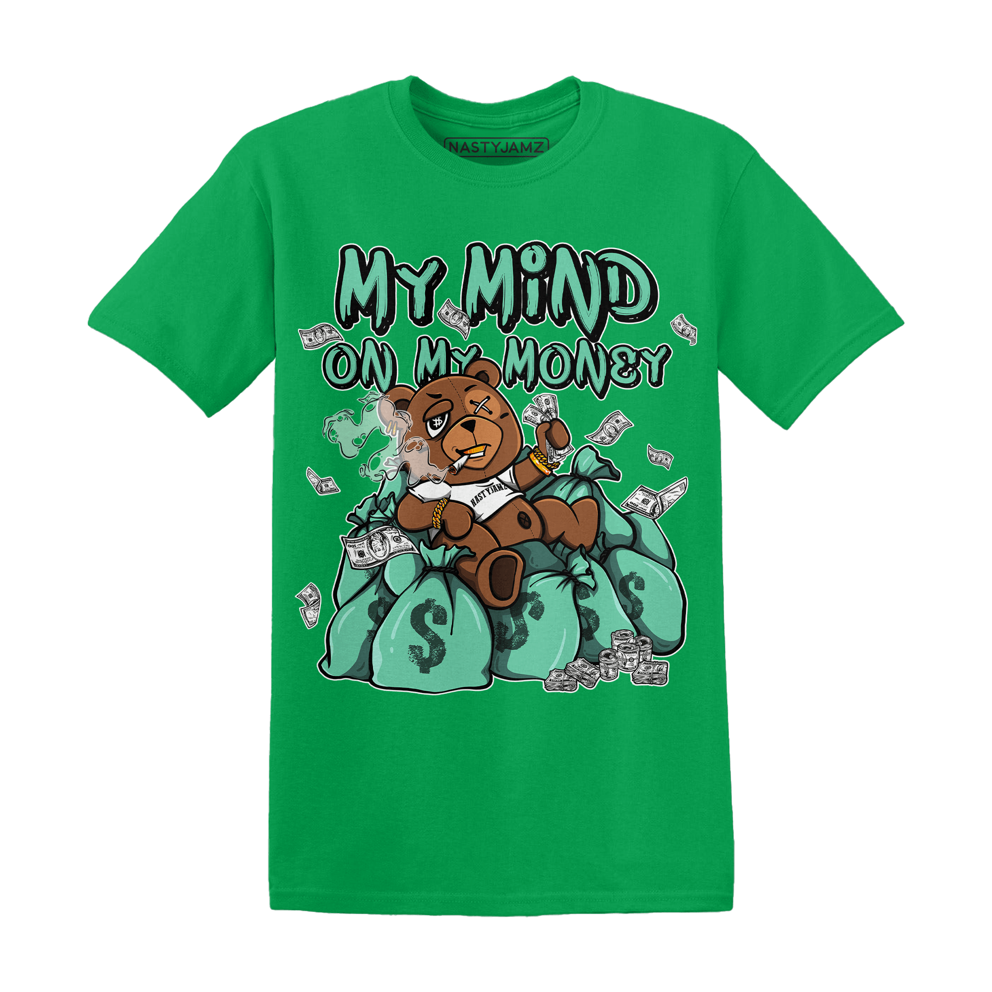 High OG Green Glow 1s T Shirt Match My Mind On My Money BER - NastyJamz