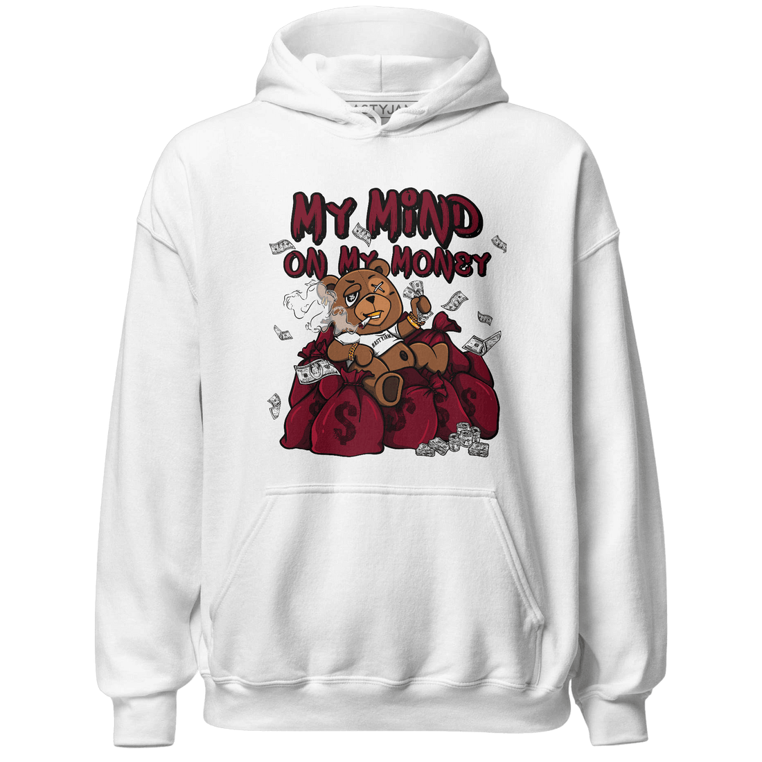 High White Team Red 1s Hoodie Match My Mind On My Money BER - NastyJamz