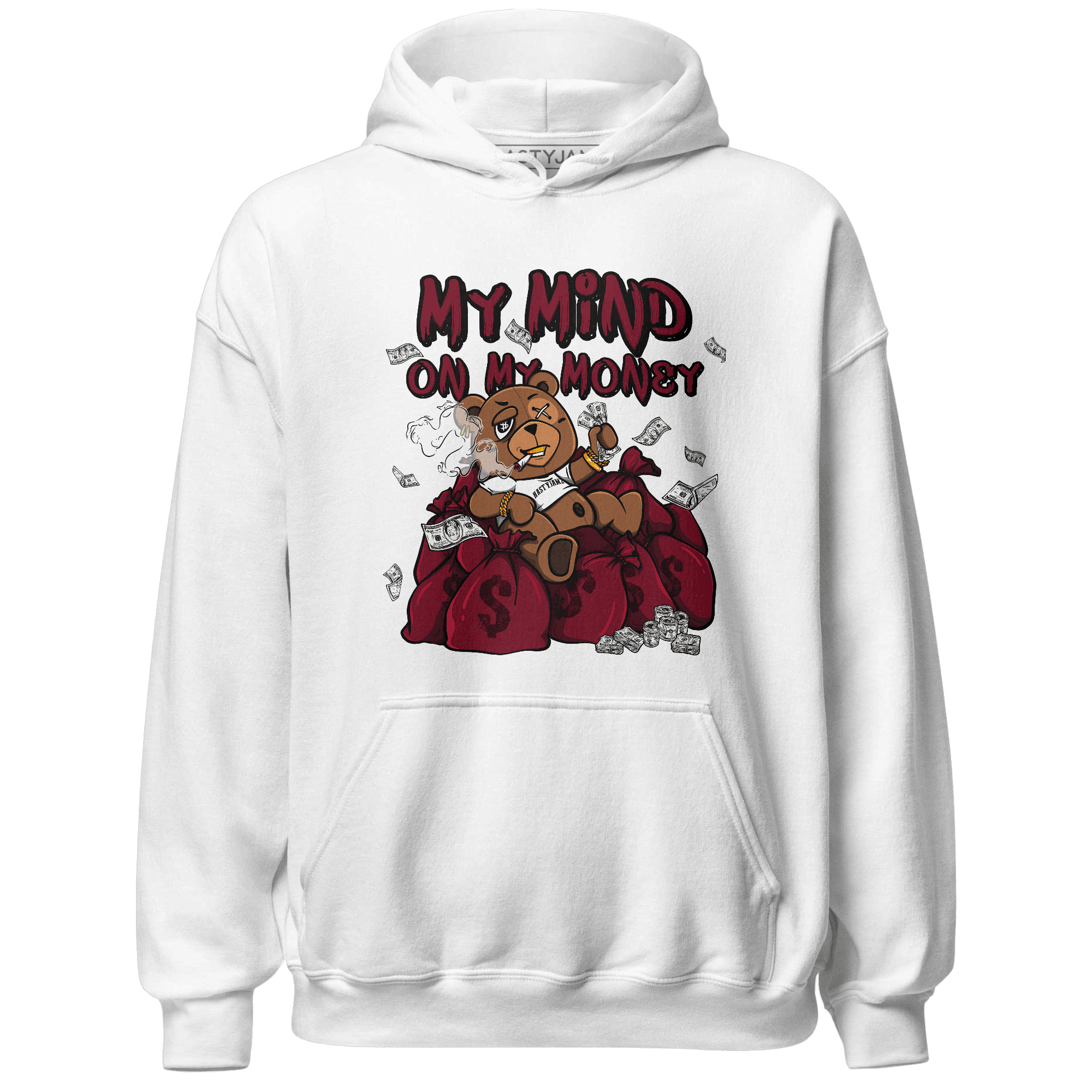 High White Team Red 1s Hoodie Match My Mind On My Money BER - NastyJamz