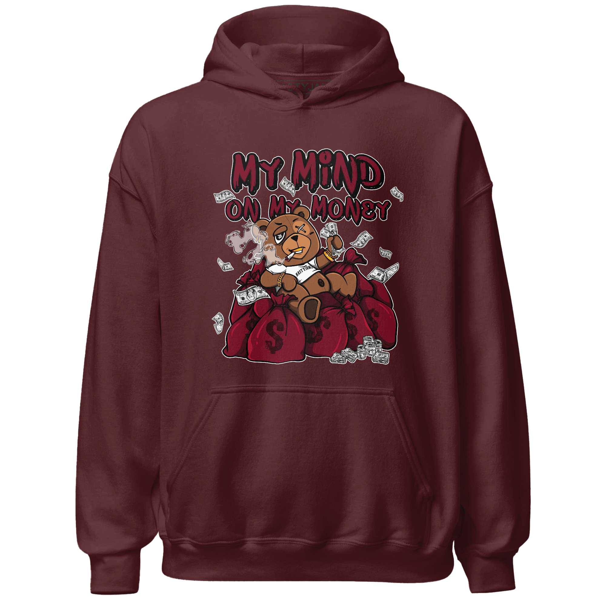 High White Team Red 1s Hoodie Match My Mind On My Money BER - NastyJamz