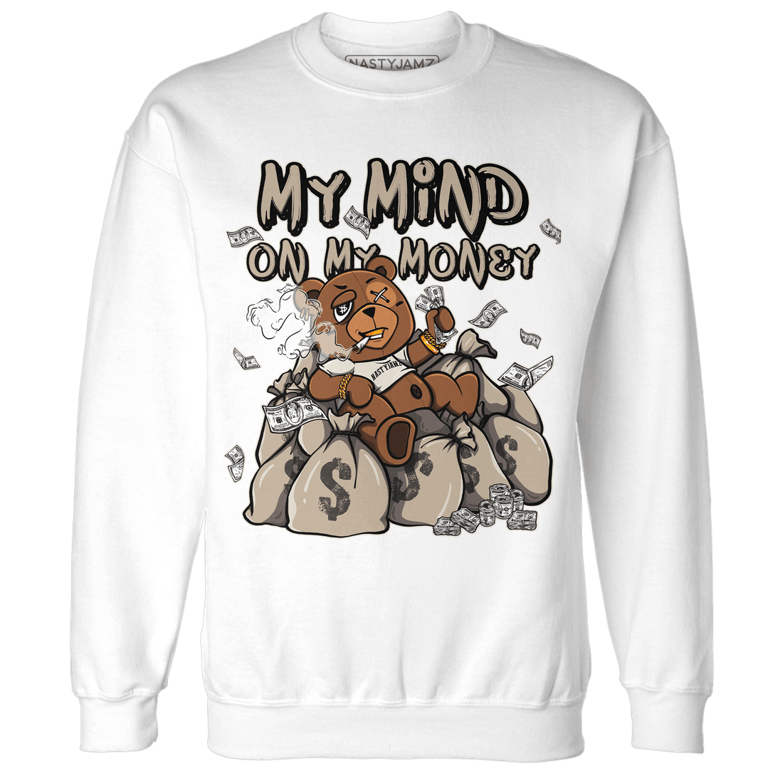 Latte 1s Sweatshirt Match My Mind On My Money BER - NastyJamz