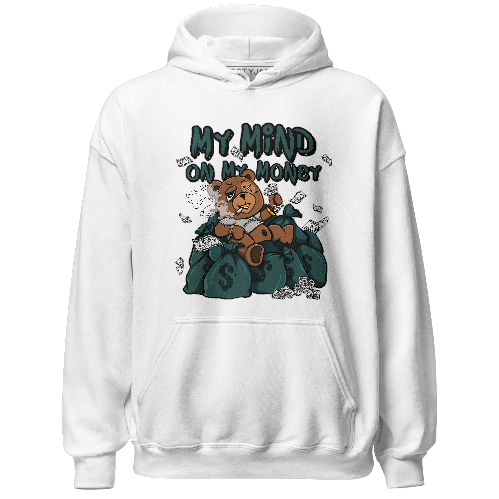 Oxidized Green 4s Hoodie Match My Mind On My Money BER - NastyJamz