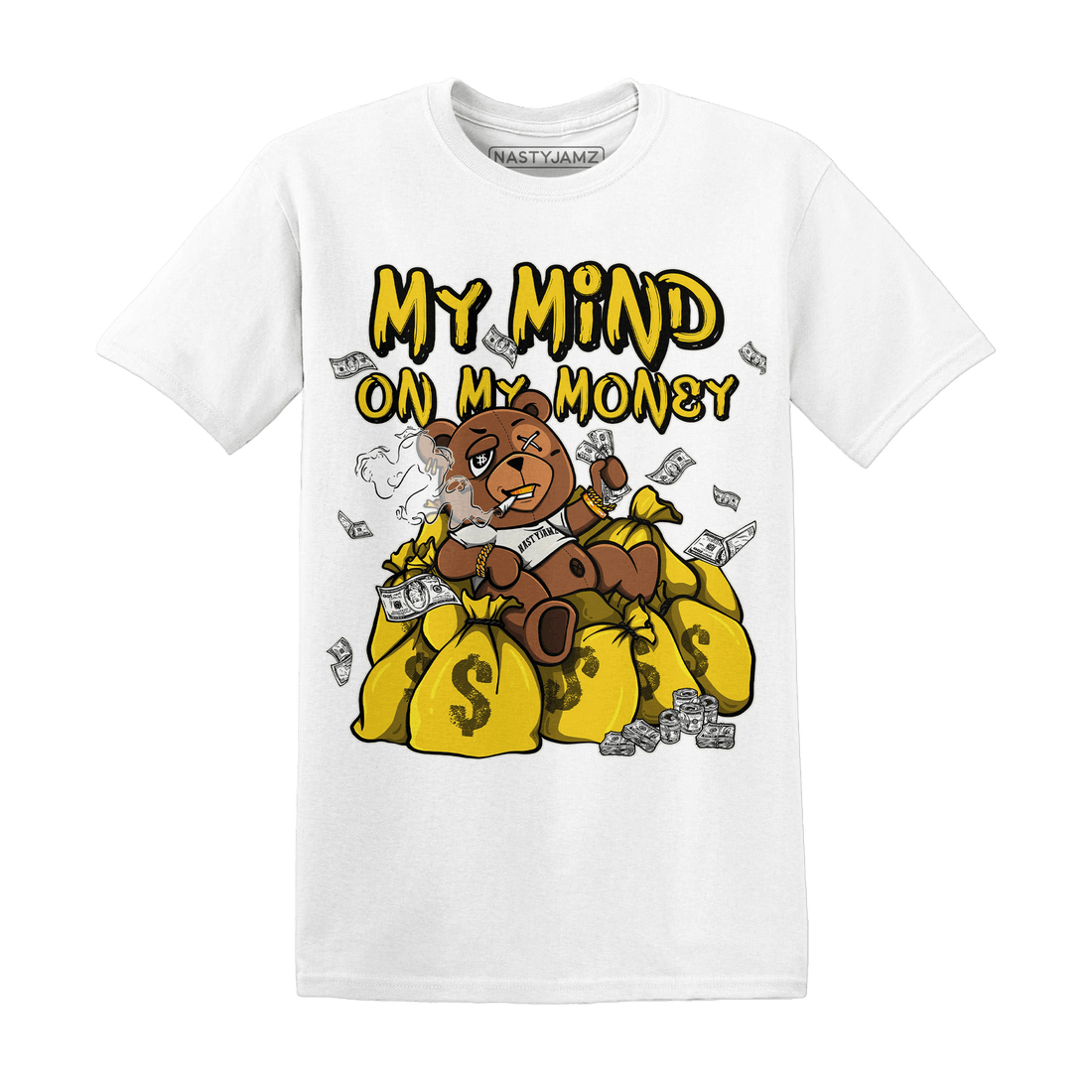 Vivid Sulfur 4s T Shirt Match My Mind On My Money BER - NastyJamz