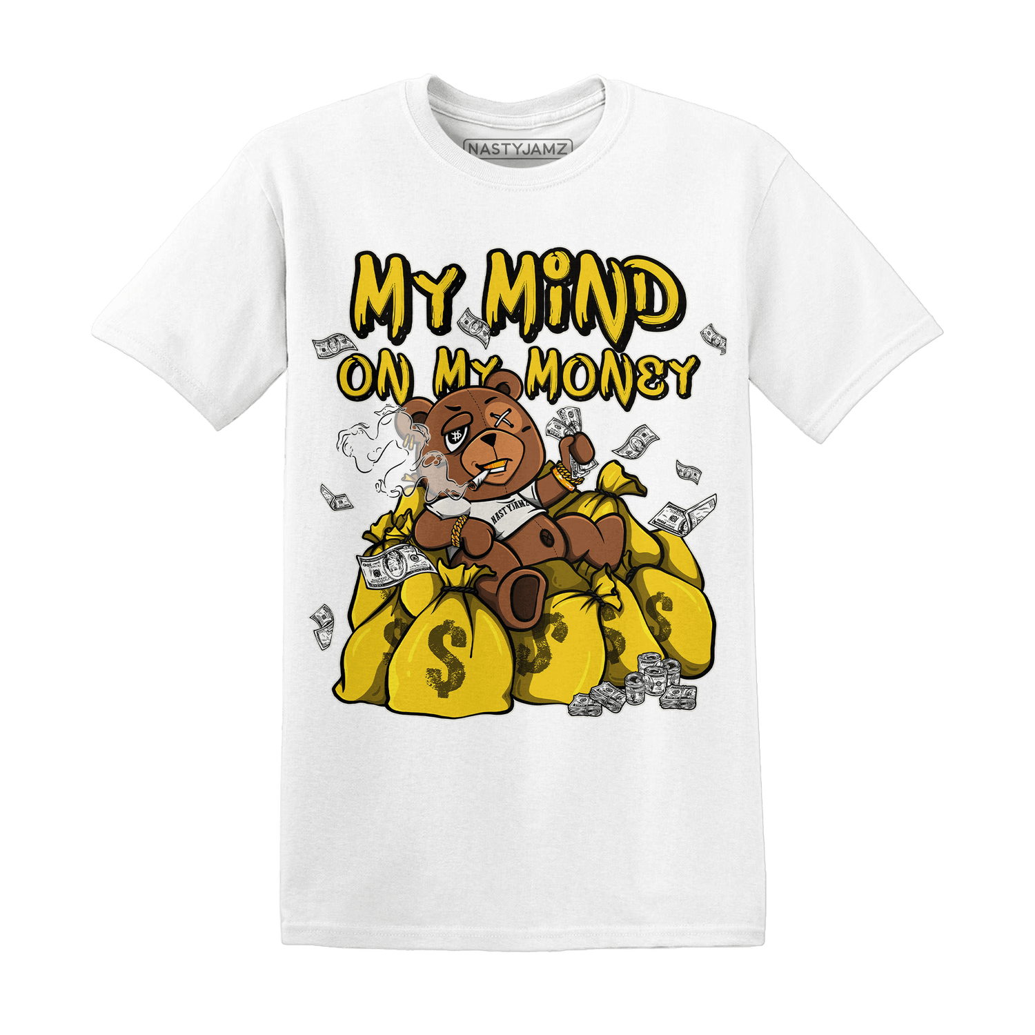 Vivid Sulfur 4s T Shirt Match My Mind On My Money BER - NastyJamz