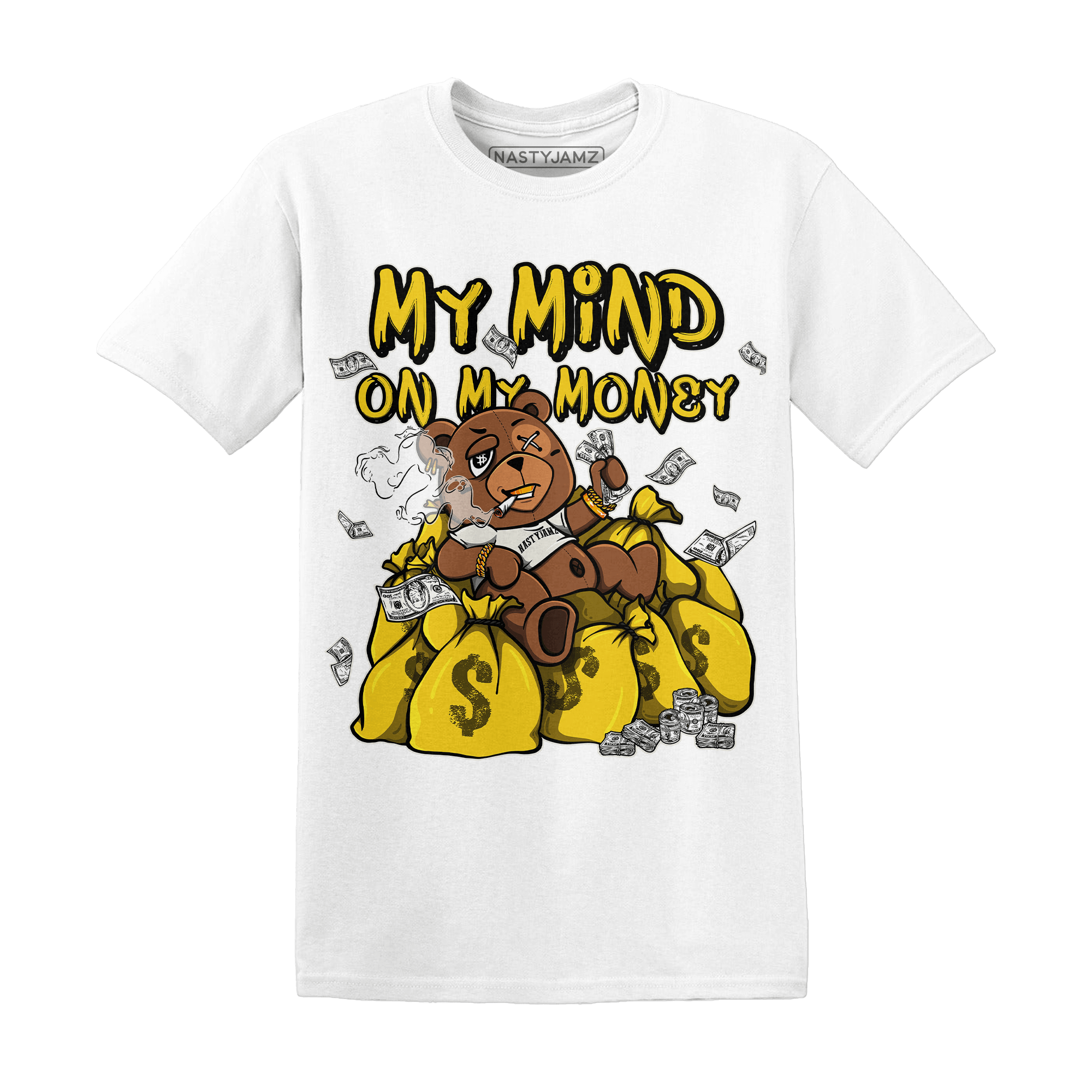 Vivid Sulfur 4s T Shirt Match My Mind On My Money BER - NastyJamz