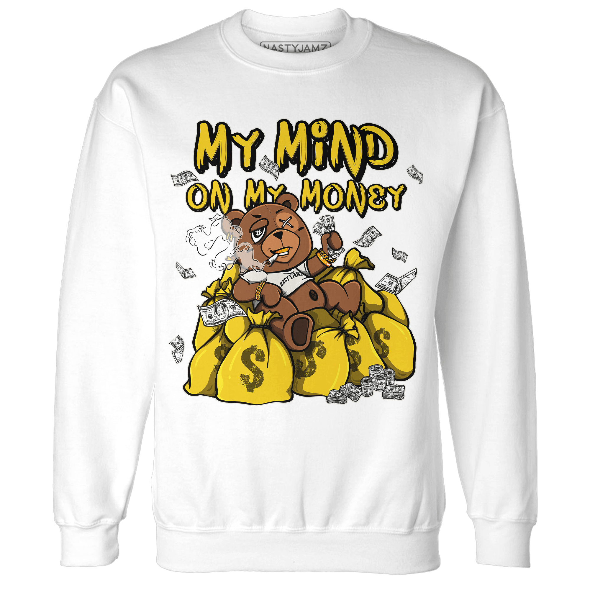 Vivid Sulfur 4s Sweatshirt Match My Mind On My Money BER - NastyJamz