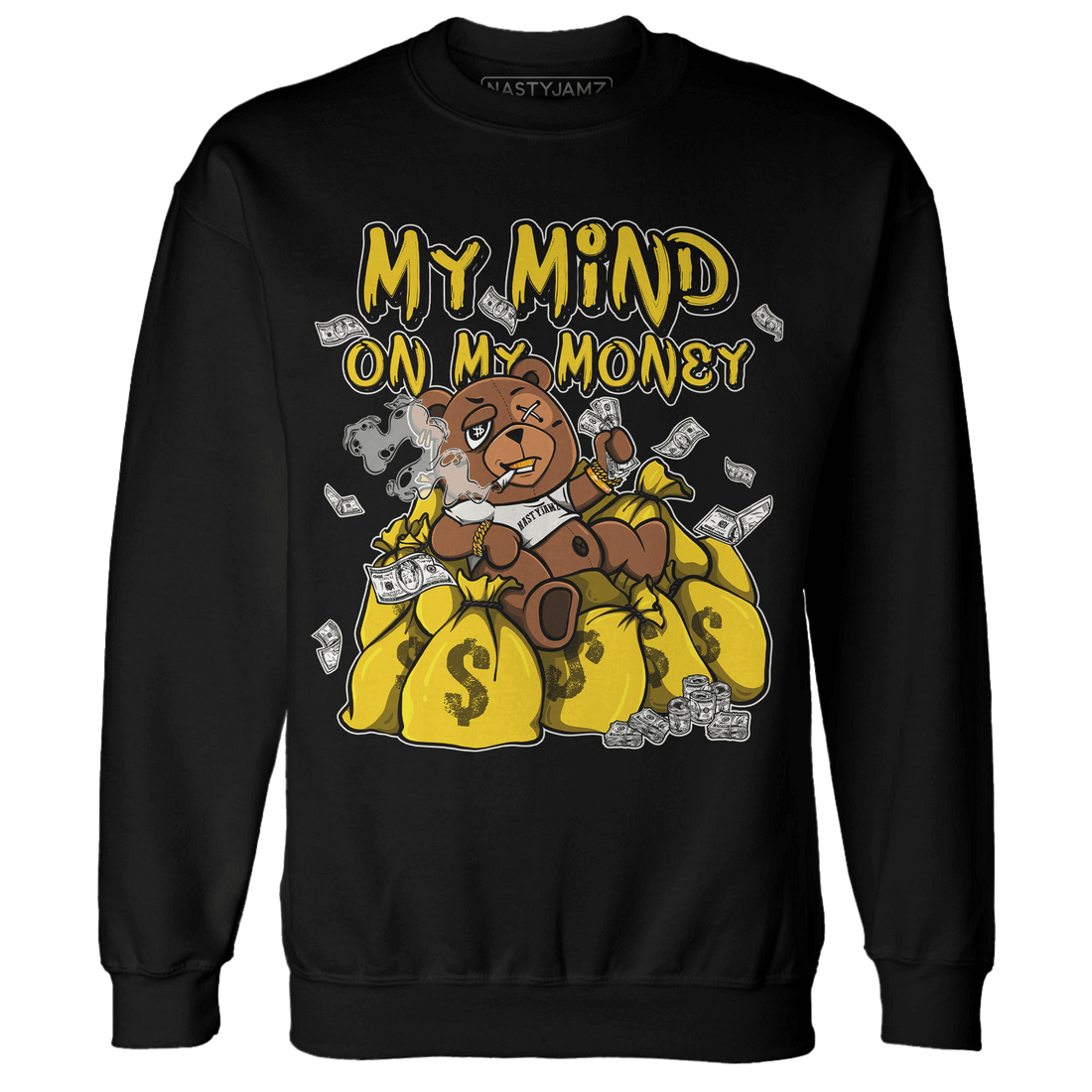 Vivid Sulfur 4s Sweatshirt Match My Mind On My Money BER - NastyJamz