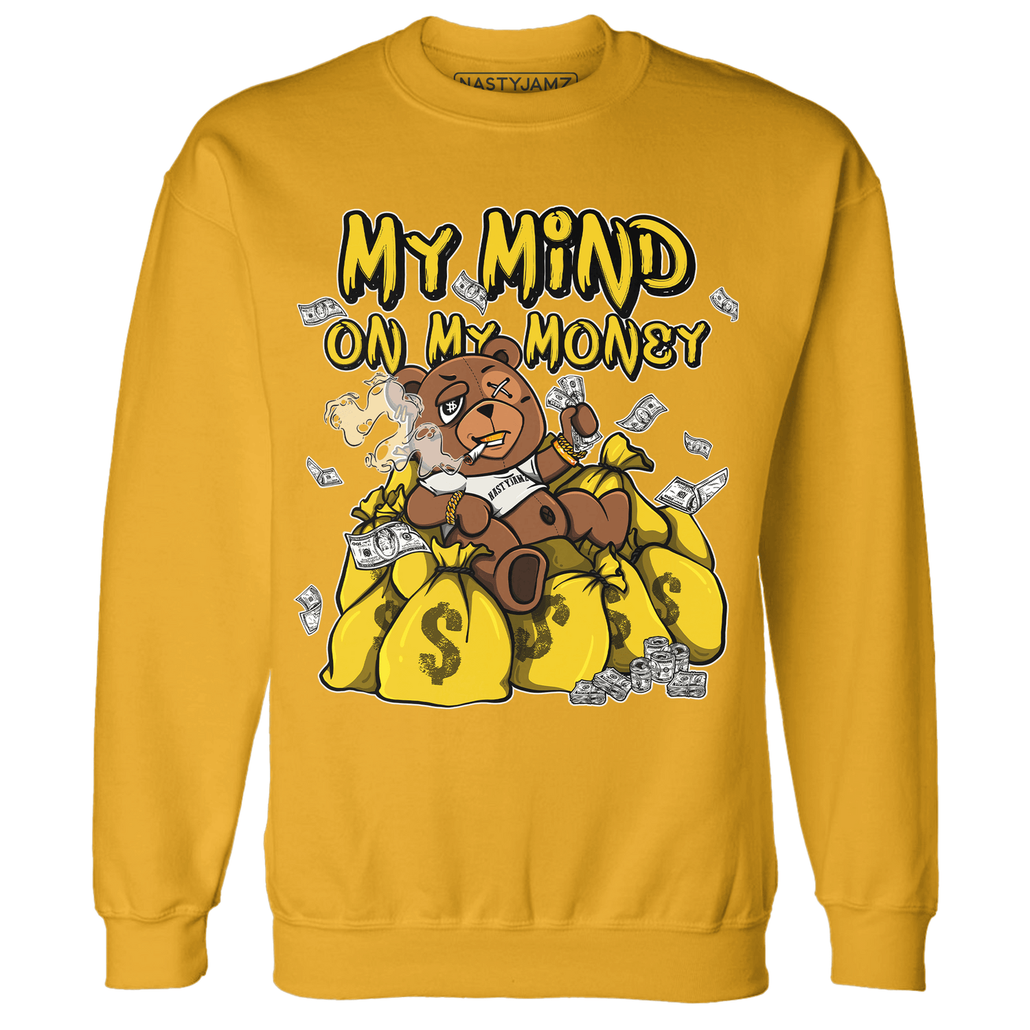 Vivid Sulfur 4s Sweatshirt Match My Mind On My Money BER - NastyJamz