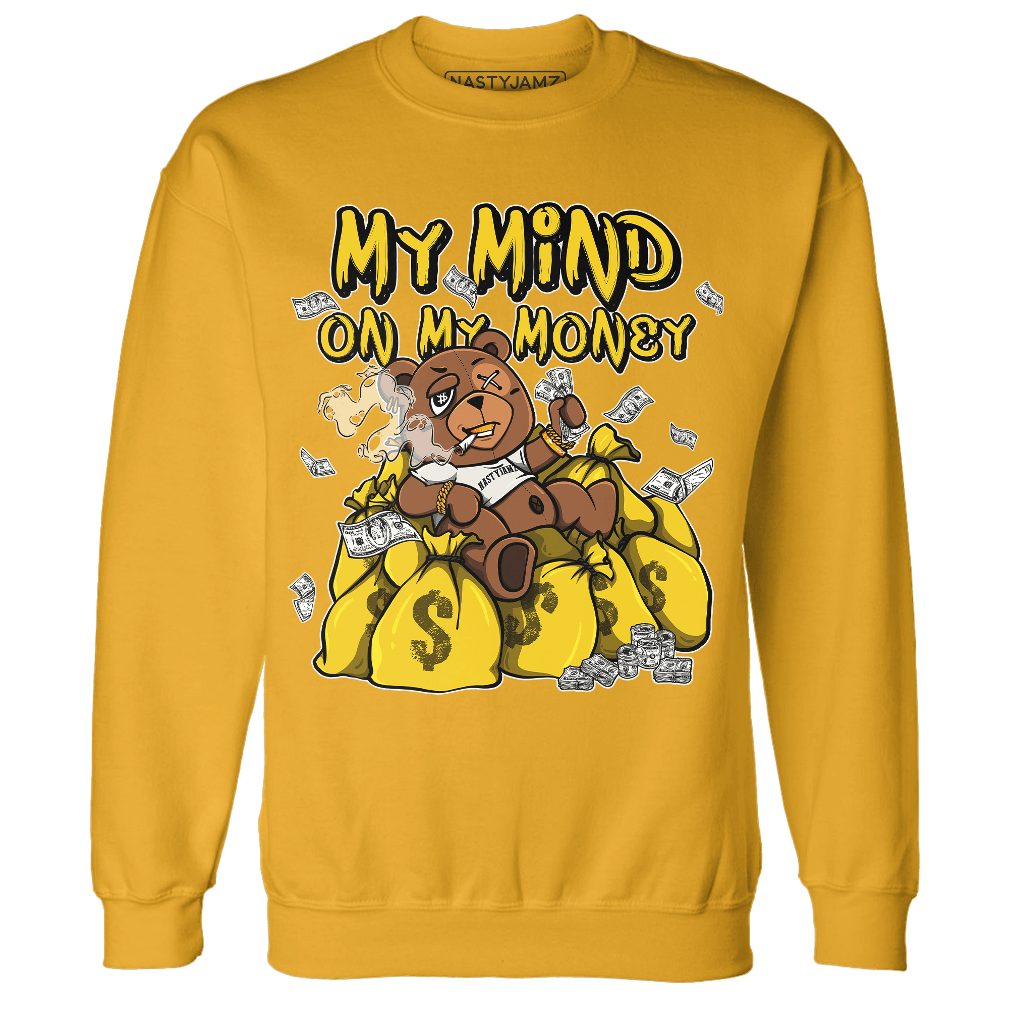 Vivid Sulfur 4s Sweatshirt Match My Mind On My Money BER - NastyJamz