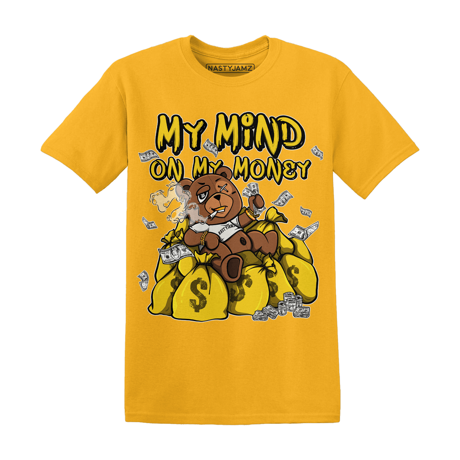Vivid Sulfur 4s T Shirt Match My Mind On My Money BER - NastyJamz